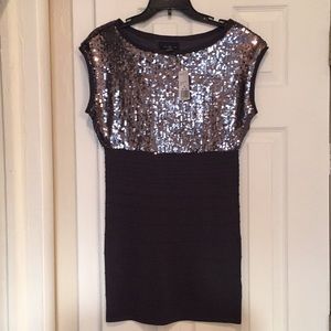 Gray Sequin bandage dress